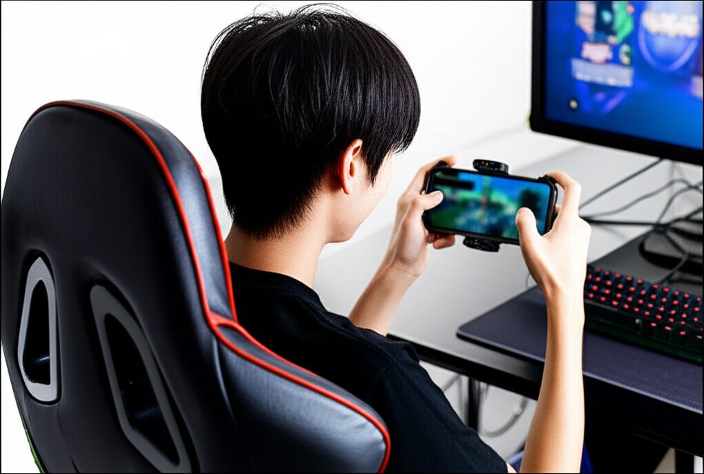 メインキーワード：スマホ冷却ファンケースの上から　見出し用キーワードリスト: スマホクーラー 冷却クーラー冷却ファンの挿絵1